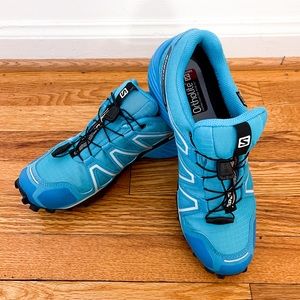 Salomon Speedcross 4 Trail Running Hiking Shoe Sneaker, Blue, Womens 9, EUC